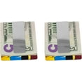 thumbnail image 3 of Set of 2 Chrome-Plated Slim Stainless Steel Money Clips in Silver (Pebble Grain), 3 of 4