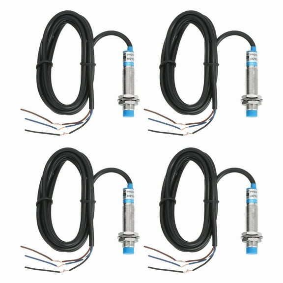 4Pcs Inductive Proximity Sensor,PNP NC M12 DC 6-36V 300mA Proximity Switch