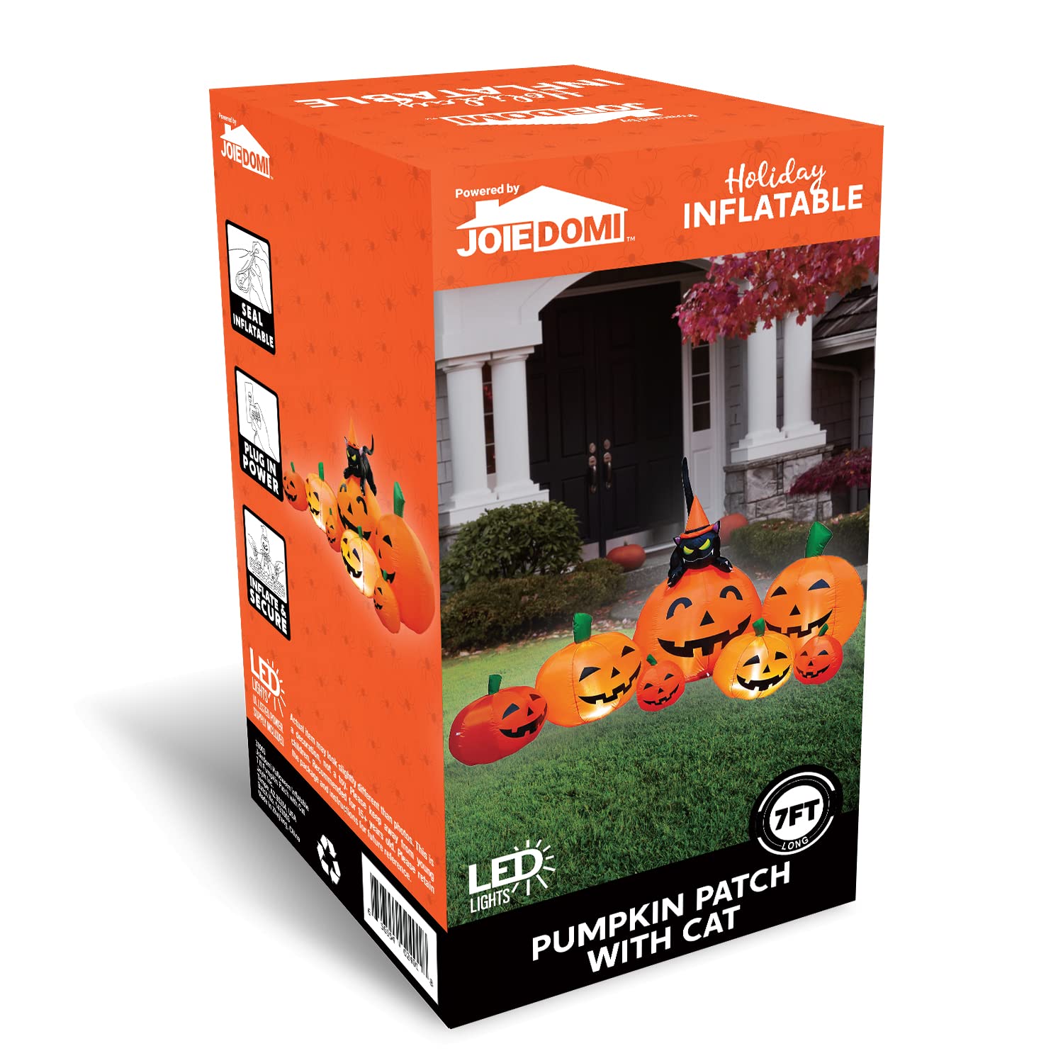 Joyfy 7 Ft Halloween Inflatable Pumpkin with Witch's Cat photo 6