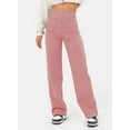 thumbnail image 1 of Pantalones rectos casuales de moda europea y americana para mujer, cintura alta, botones, banda elástica, múltiples bolsillos, 1 of 6