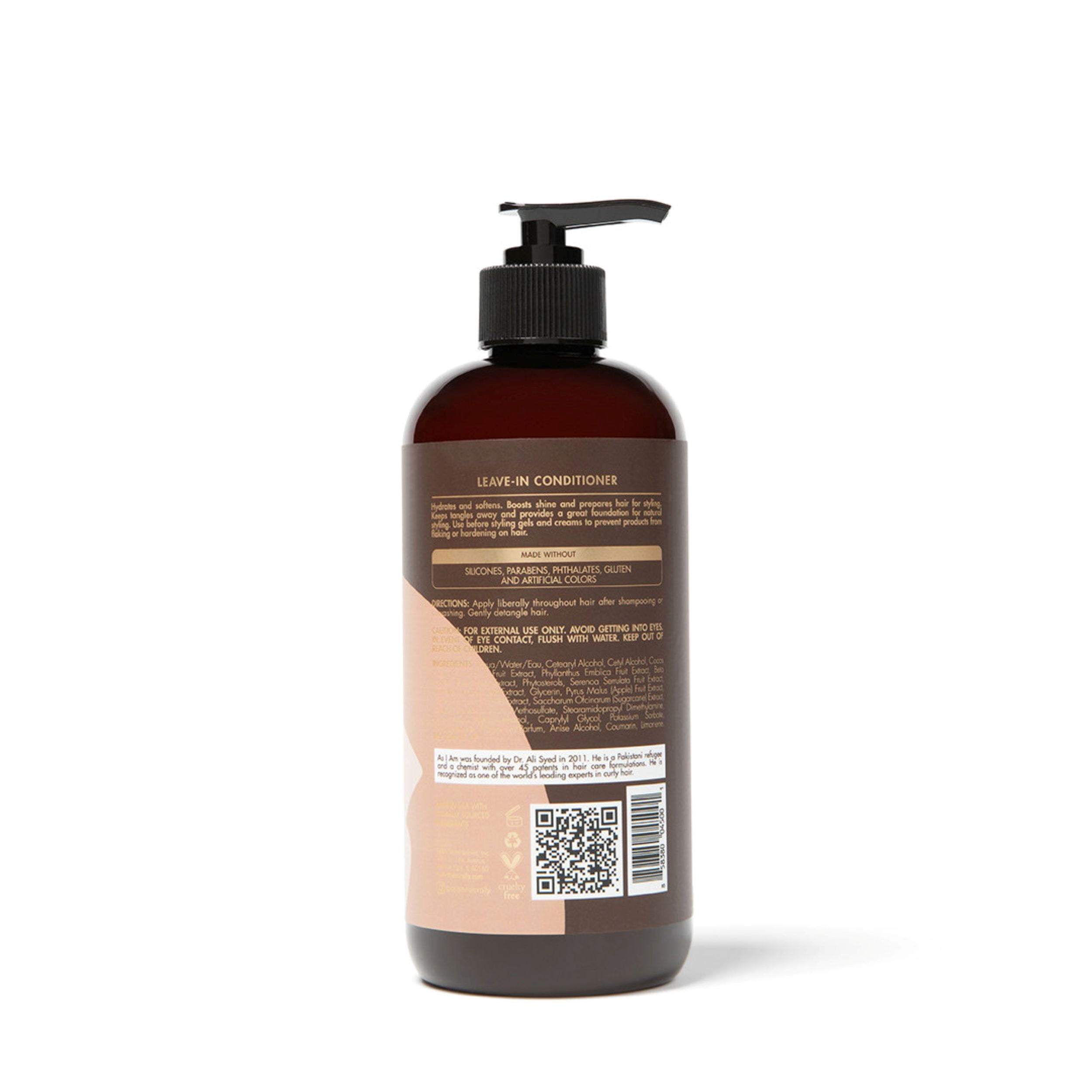 As I Am Coconut Leave In Conditioner for Dry Hair Hydration and Frizz Control Moisture Care 16 oz with Green Tea and Saw Palmetto