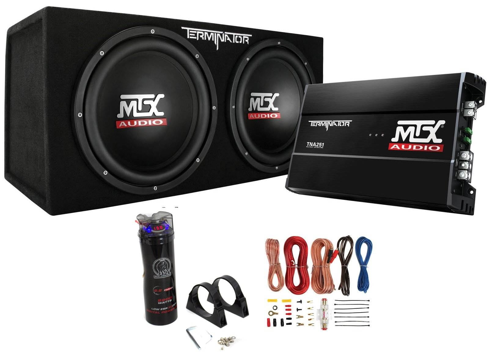 MTX Dual 12" Subwoofers and Amplifier Package with AKS8 Wiring Kit