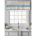 thumbnail image 4 of Blue Beige Wood Grain Curtain Valances for Windows, Vintage Country Style Window Valances, Window Treatment Rod Pocket Valance Curtains for Living Room/Kitchen/Bedroom/Bathroom, 54x18inch, 4 of 9