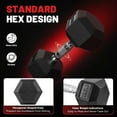 thumbnail image 6 of PAPABABE HEX Dumbbell 20 lb Set of 2, Rubber Encased Home Gym Dumbbells, Exercise & Fitness Weights Dumbbells for Women & Men, Hand Weight for Strength Training, 6 of 7