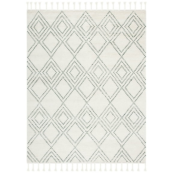 SAFAVIEH Casablanca Idella Diamond Area Rug, Ivory/Green, 5' x 8'