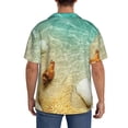thumbnail image 3 of Gukieu Starfish And Seashell On The Beach Print Men's Short-sleeved Shirts, Button-down Pocket Shirts, T-shirts, Beach Vacation Travel Summer Clothing-Large, 3 of 5