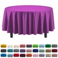thumbnail image 5 of Exquisite 12 Premium Magenta Plastic 84" Round Disposable Party Tablecloths, 5 of 6