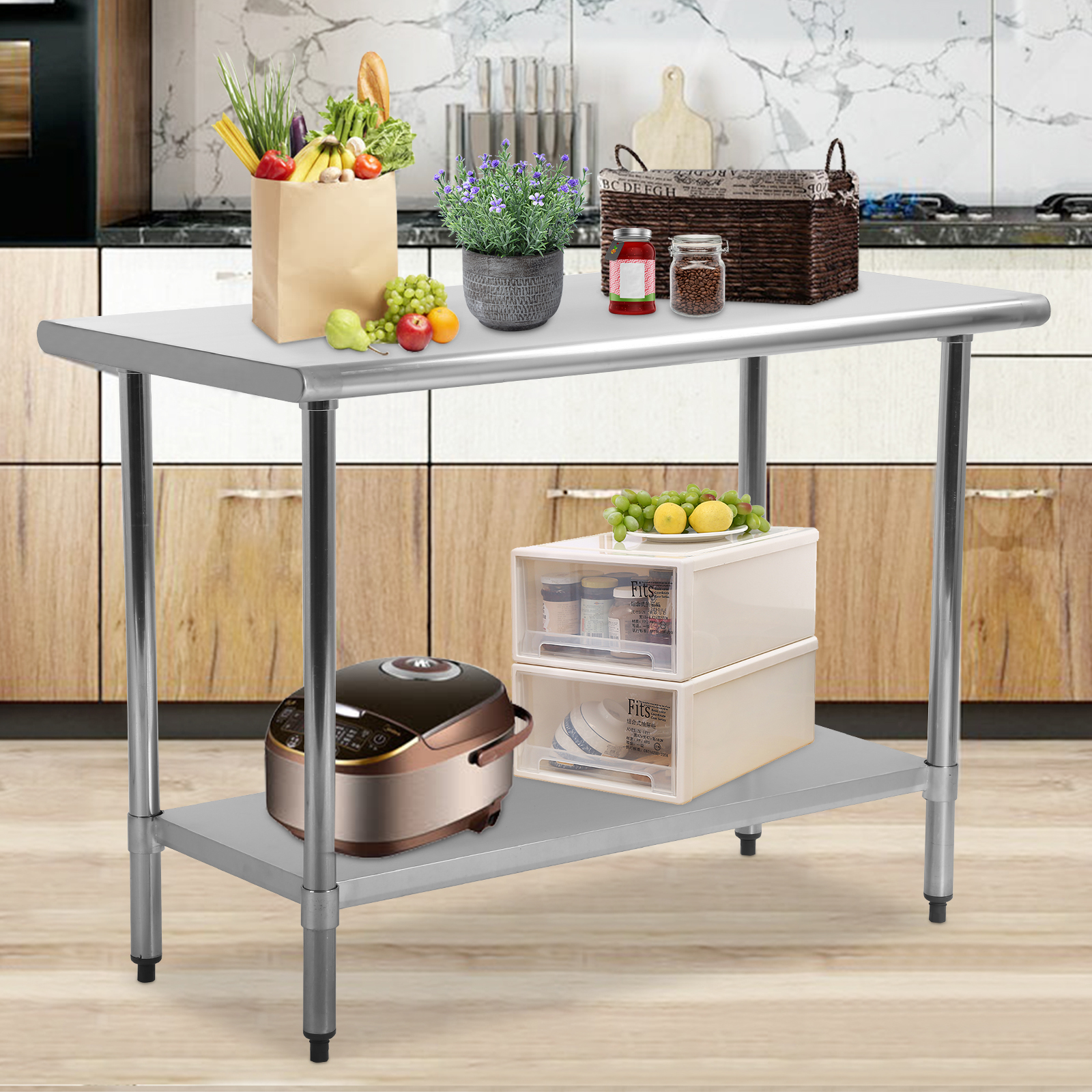 YRLLENSDAN 24x48 Commercial Kitchen Work Table Stainless Steel Work