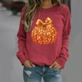thumbnail image 4 of Yteetum Hoodies Sweatshirts for Women Oversize Halloween Pumpkin Print Crewneck Hoodless Sweatshirt Tops Womens Casual Pumpkin Season Print Round Neck Loose Fits Long Sleeve Sweatshirts Fall, 4 of 6