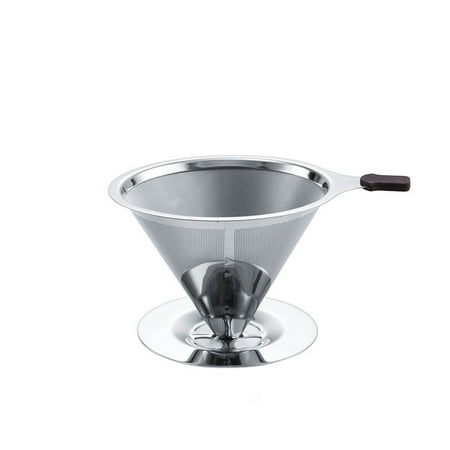 

Pour Over Coffee Dripper Slow Drip Brew Coffee Filter Paperless Reusable Metal Cone Filter