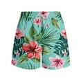 thumbnail image 4 of Odeerbi Mens Swim Trunks Hawaiian Tropical Print Bord Shorts Summer Beach Swimming Trunks Loose Beach Shorts with Pocket Swimming Pants Green, 4 of 6