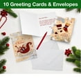 thumbnail image 3 of Global Printed Products 10 Foil and Glitter Holiday Cards with White Envelopes - Featuring Stocking and Sleigh Designs - GPP-0086-F, 3 of 4