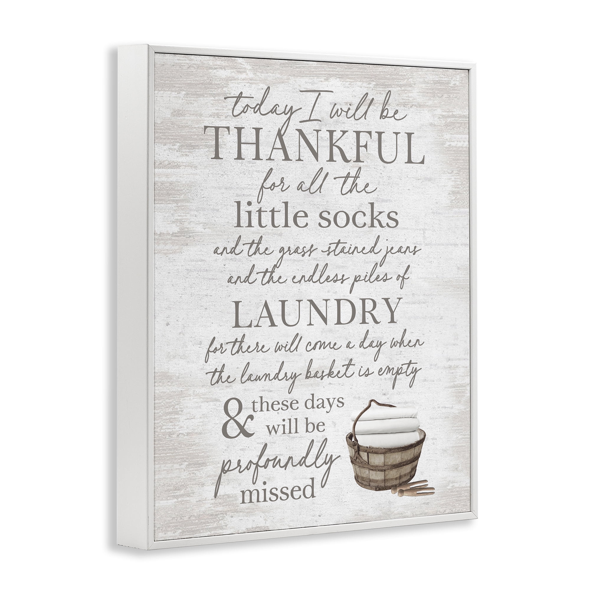 Stupell Industries Heartfelt Laundry Phrase Typography Painting White Framed Art Print Wall Art, 16 x 20