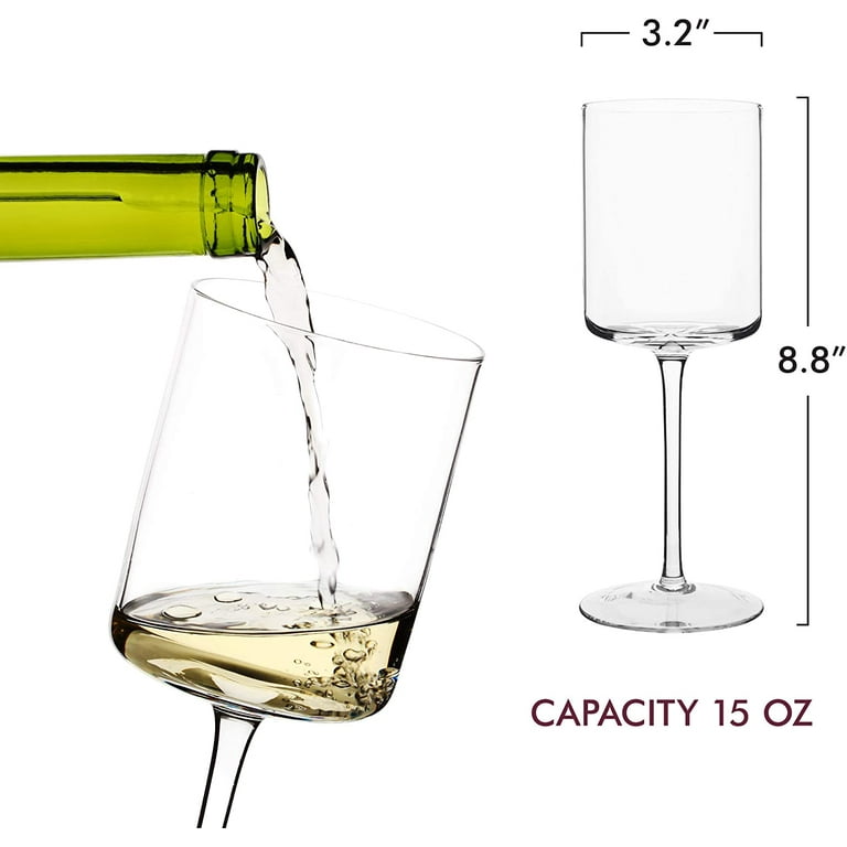 ELIXIR GLASSWARE Premium Crystal Wine Glasses 14oz x 4 - Red & White Wine -  Modern Design - Perfect Gift