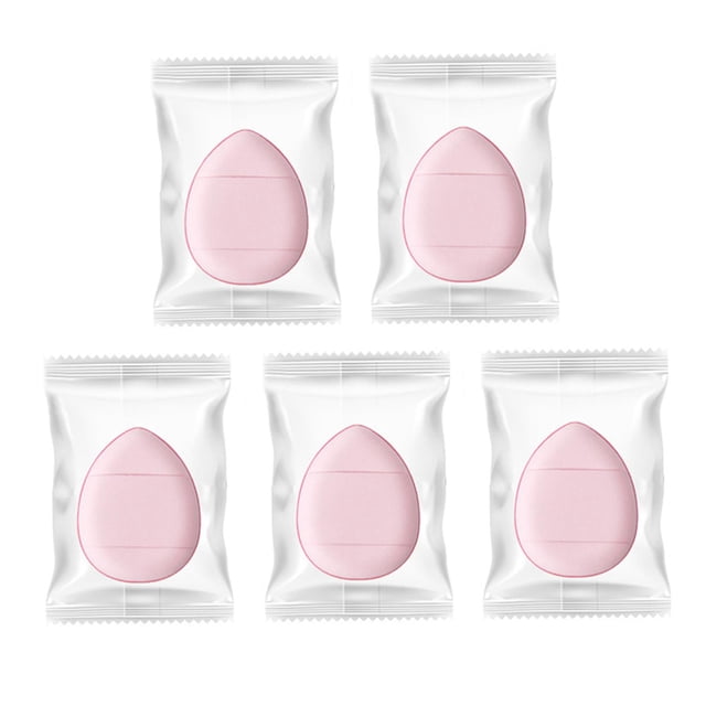 5 esponjas de maquillaje para los dedos, almohadillas de maquillaje multifuncionales, esponja suave para mezclar. Rosa