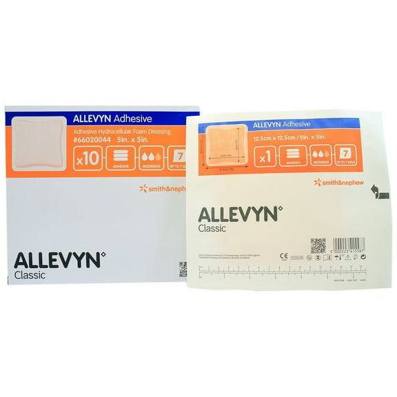 Smith & Nephew Allevyn Adhesive Foam Dressing 5 x 5" Square With Border Film Backing 66020044 40 per Case