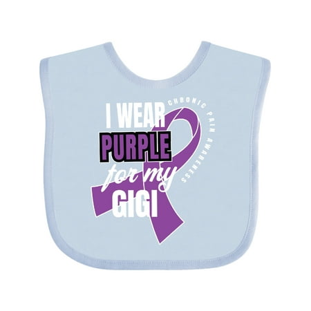 

Inktastic Chronic Pain I Wear Purple For My Gigi Gift Baby Boy or Baby Girl Bib