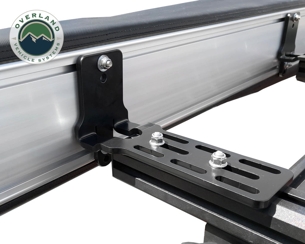Black and Silver Aluminum Awning Bracket Kit