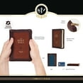 thumbnail image 5 of KJV Holy Bible, Compact Faux Leather Red Letter Edition - Ribbon Marker, King James Version, Burgundy/Saddle Tan, Zipper Closure, 5 of 6