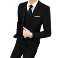 thumbnail image 1 of Three-piece Plus Size Wedding Business Men Formal Suit Vest Blazer Pants Set, 1 of 7