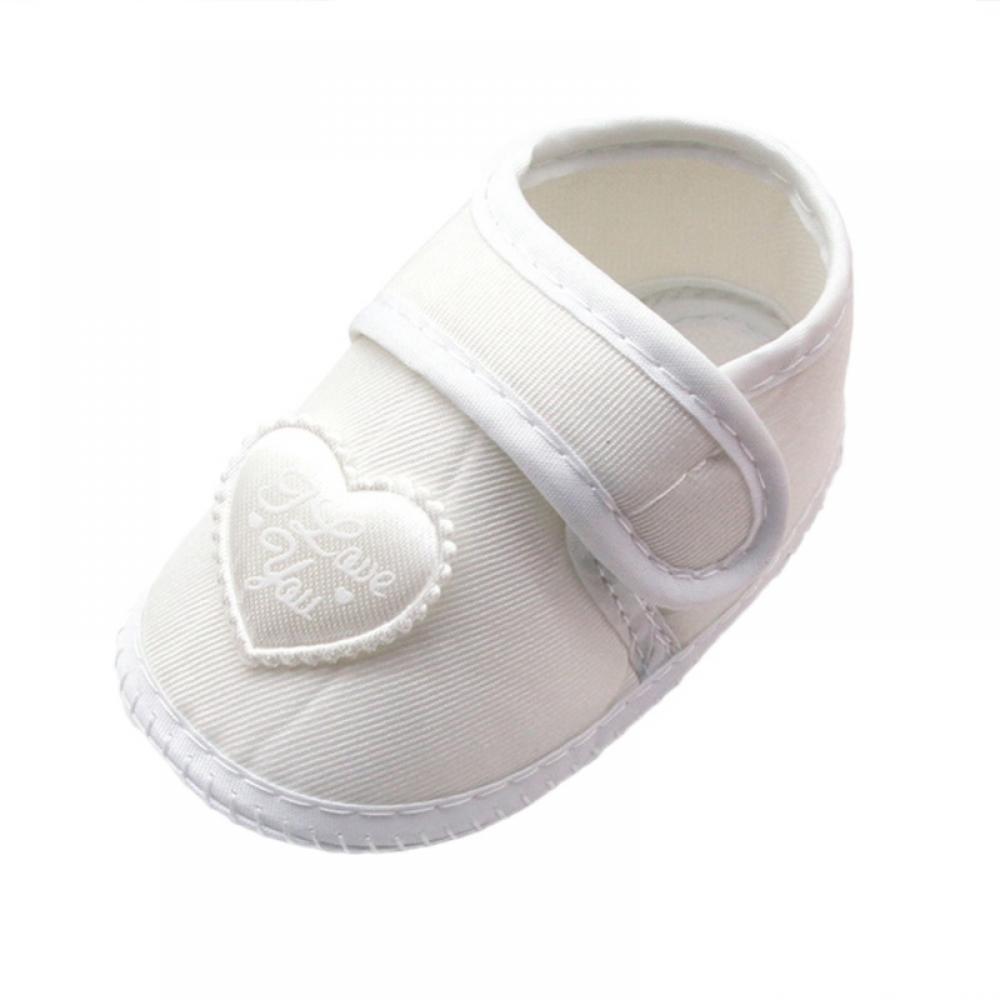 Newborn Cute Soft Silk Cloth Shoes Heart Pattern Casual Shoes Soft Sole Infant Toddler Shoes 0-18M - image 1 of 3