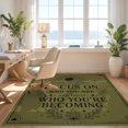 thumbnail image 3 of Design&I 8'x10' Washable Area Rug Olive Green Celestial Inspirations Decorative Mystical Moon and Stars Design for Living Room, Family Extra Large Skid-Resistant Low Profile, 3 of 7