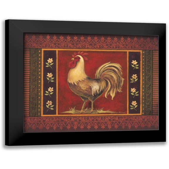 Poloson, Kimberly 14x12 Black Modern Framed Museum Art Print Titled - Mediterranean Rooster IV
