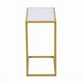 thumbnail image 2 of SALE CLEARANCE C-Shape Side End Table, Faux Marble Tray Snack Table with Metal Frame, Laptop Coffee Holder, Modern Furniture, 2 of 6