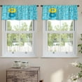thumbnail image 2 of LALILO Kitchen Curtain Valance Wave Japanese Motif Japan Japan Rod Pocket Window Curtain 52"x 18" Set of 2, 2 of 7