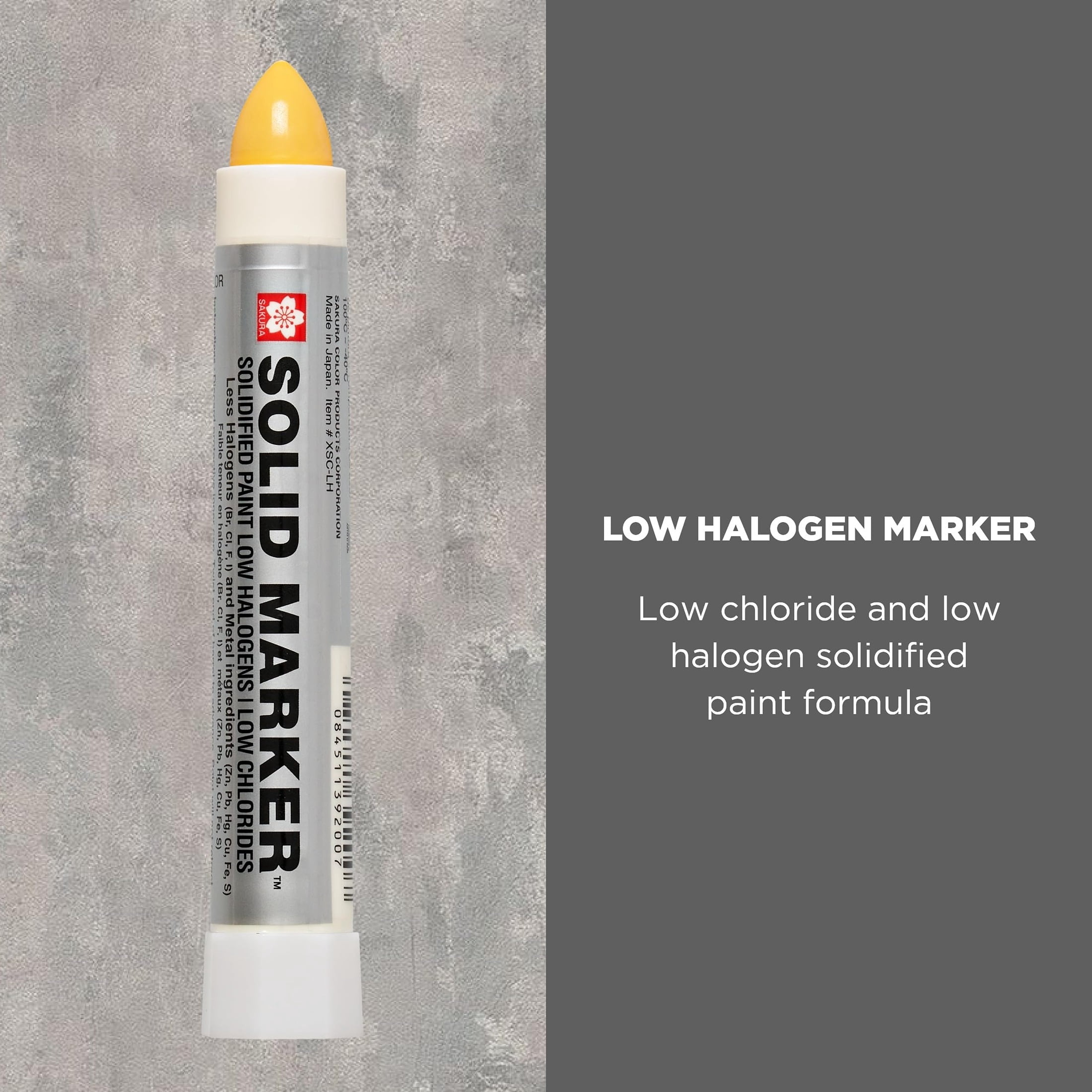 Sakura Low Halogen Solid Paint Markers with Twist Up Tip - Permanent Marker Pens - Marker for Steel and Metal - Yellow Paint - 12 Pack