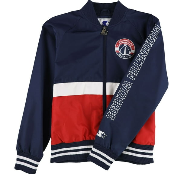 STARTER Mens Washington Wizards Bomber Jacket, Blue, Medium