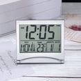 thumbnail image 2 of Reloj despertador digital plateado con pantalla LCD de temperatura, reloj, 2 of 5