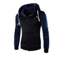 thumbnail image 3 of MRULIC winter coats for men Winter Hoodie Hooded Slim Jacket Warm Sweater Sweatshirt Coat Men Outwear Men's Coats & Jackets Navy Blue + XXL, 3 of 4