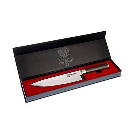 Victorinox Meat Cutting Knives Okami 8 Inch Chef's Knife, Top Japanese Damascus Kitchen Steel, Edge Guard, Ideal for Slicing Sushi & Sashimi, Cutting, Chopping, Mincing Meat Tomato, Fish, Best Cutlery Gift for Stylish & Sharp Cooks ()
