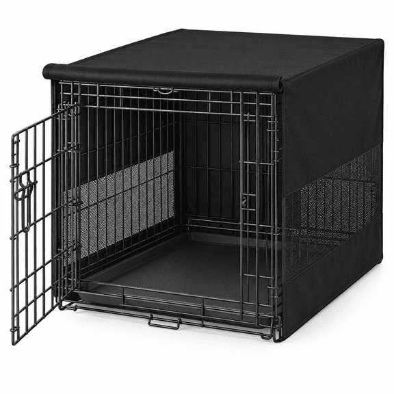 Breathable Dog Crate Cover for 24-Inch Wire Kennels, 4-Sided Mesh Ventilation, Universal Fit for 1-, 2- and 3-Door Crates