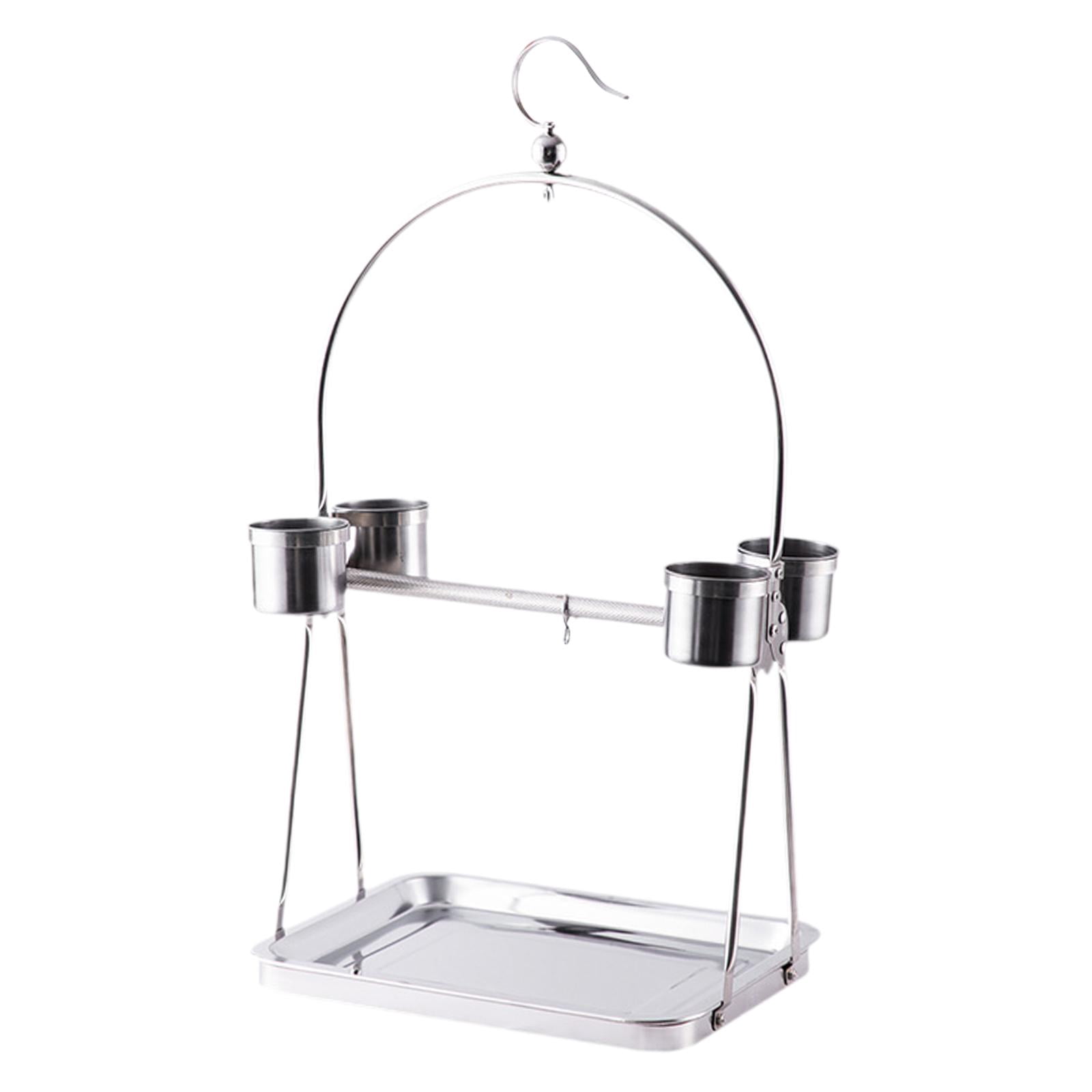 Serenable Bird Cage Pet Parrot Playstand Training Stand Activity Toy Hanging Hook Tabletop Bird Stand Bird Stand Tabletop for Lovebirds 27 x 19 x 50cm