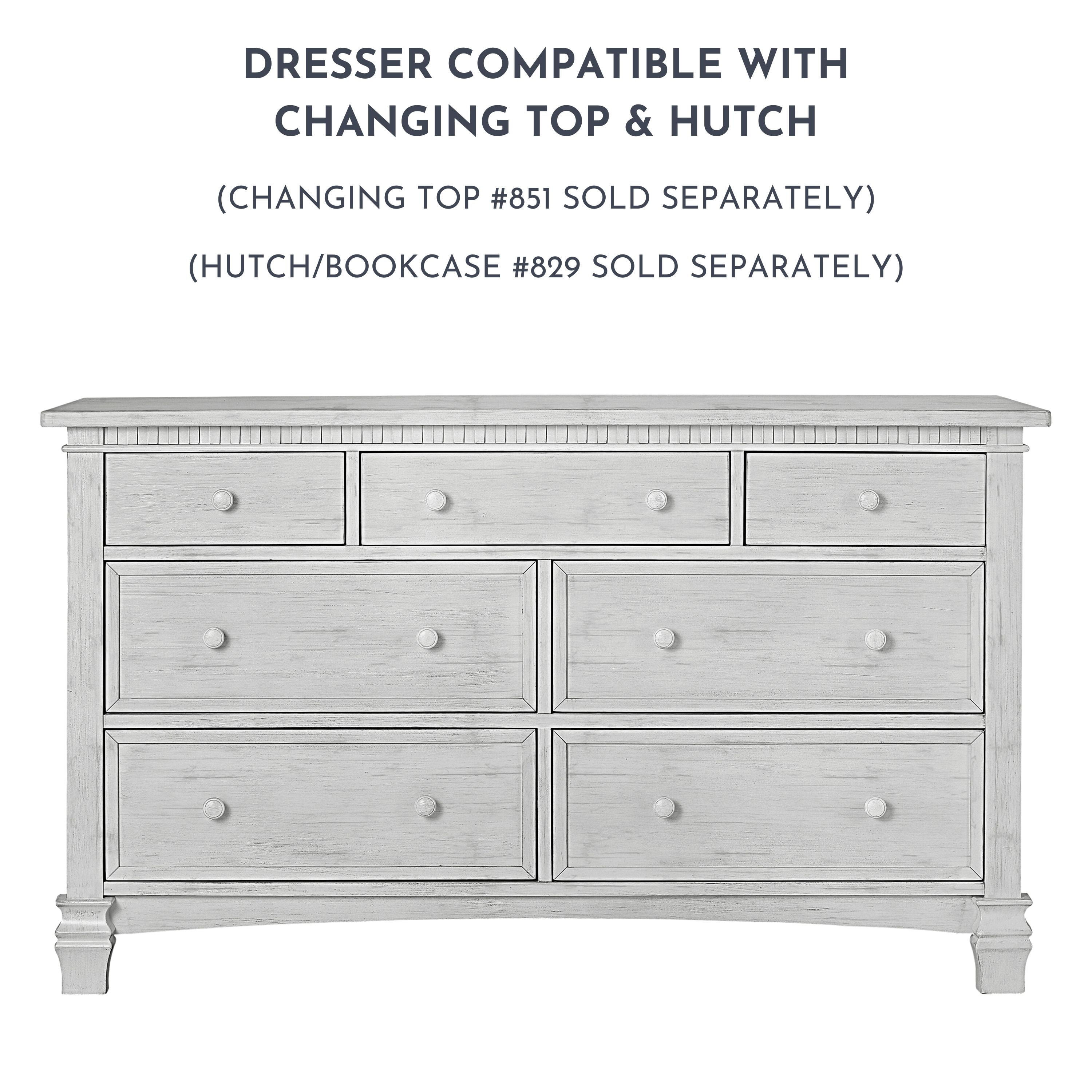 Evolur Cheyenne and Santa Fe Double Dresser Antique Grey Mist