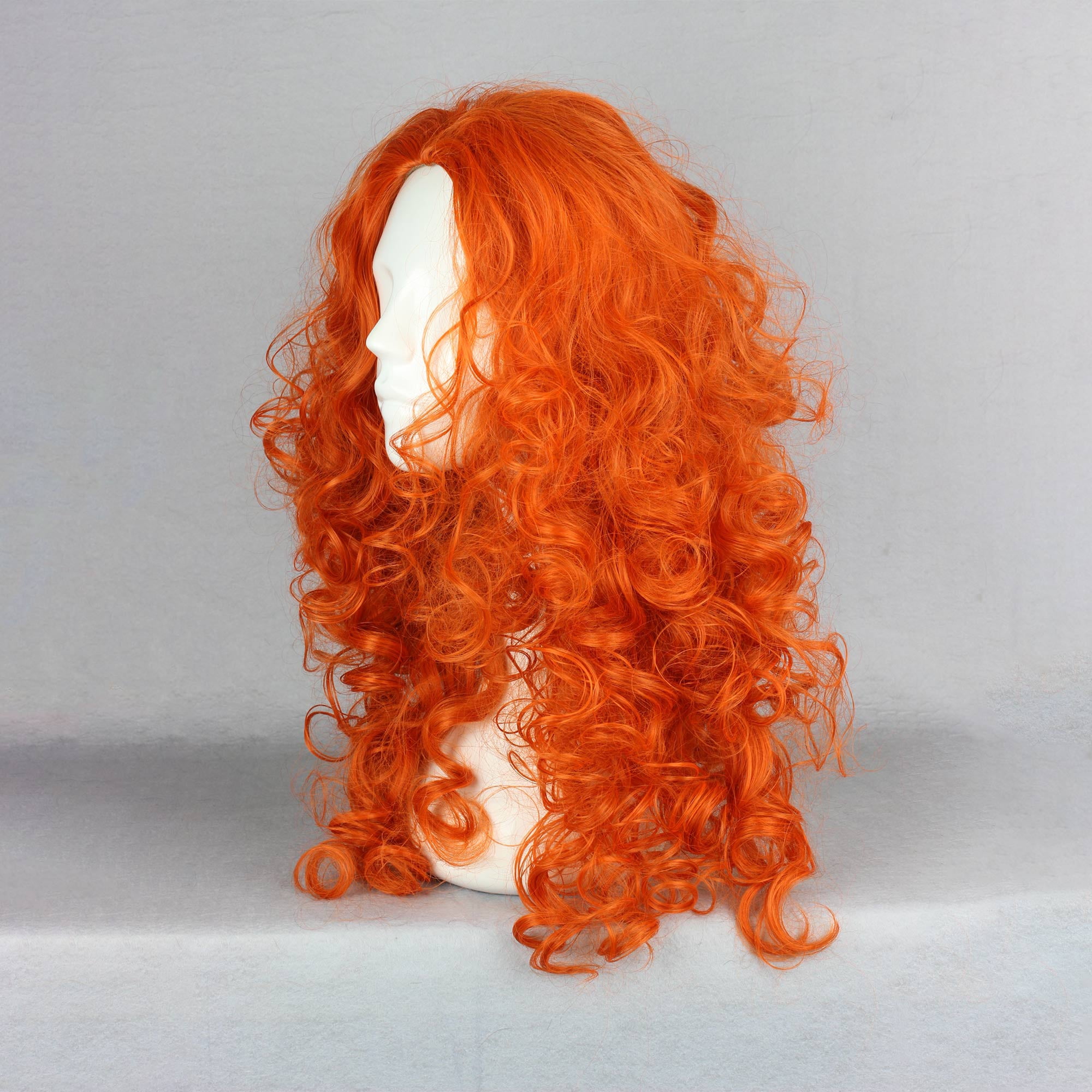 Unique Bargains Christmas Wigs for Women 22" Orange Curly Wig with Wig Cap