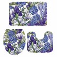 thumbnail image 2 of Spring Flower Bathroom Rugs Set Retro Blue Hydrangea Purple White Floral Green Leaf Non Slip Absorbent Soft Bath Mats 3 Piece Set with Bathroom Rug, U-Shaped Floor Mat, Toilet Seat Cover Small Size, 2 of 9