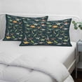thumbnail image 3 of Green Dinosaur Pillow Covers, Linen Long Throw Pillow Case, Vintage Letters Farm Animals Holiday Pillow Protector Decorative Cushion Cover for Living Room/Bedroom 20" x 30", 3 of 8