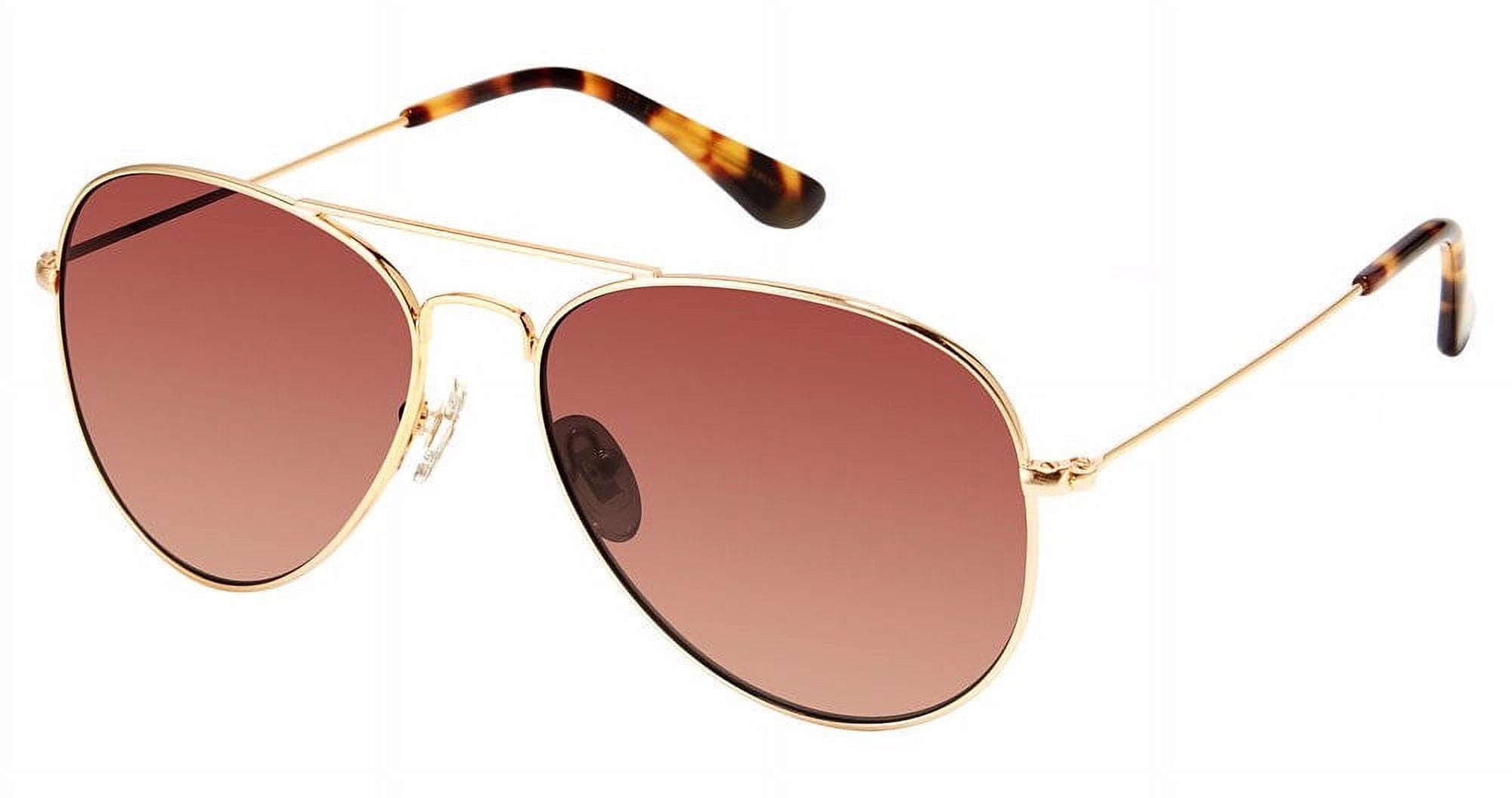 Ann Klein Gold Metal Frame Tinted Lenses Aviator Sunglasses NEW ANNE KLEIN Womens Aviator Prescription Sunglasses, AKS700  main image 4