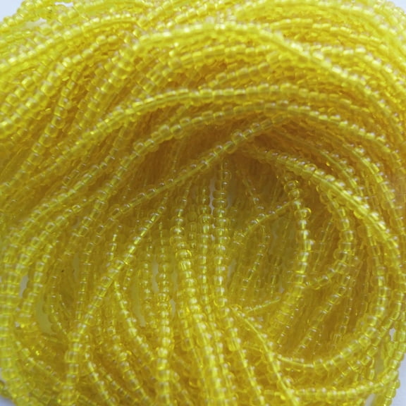 Seed Beads Yellow Transparent See-Thru 10/0 Czech Glass Full Hank Pack