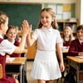 thumbnail image 6 of Girl Skorts Pleated Skirt School Uniform Elastic Waist Casual Mini A-line White 120, 6 of 6