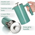 thumbnail image 2 of Mixpresso Stainless Steel French Press Coffee Maker 26 Oz 770 Ml Double Wall Metal Insulation Coffee Press & Tea Brewer Easy Clean & Easy Press, Strong Quality Coffee Press, Green Small French Press, 2 of 7