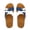 Blue, variant on Women's Genuine Leather Cutout Slide Sandals Cork-Inspired Footbed Slip-On Summer Shoes 2025 Casual Beach Footwear with Adjustable Strap for All-Day Comfort