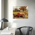 thumbnail image 4 of Acheng Barn Pictures Wall Decor Red Truck Farmhouse Canvas Painting Vintage Car Wall Framed Posters Home for Living Room Bedroom Bathroom Decoration  16x12in, 4 of 6
