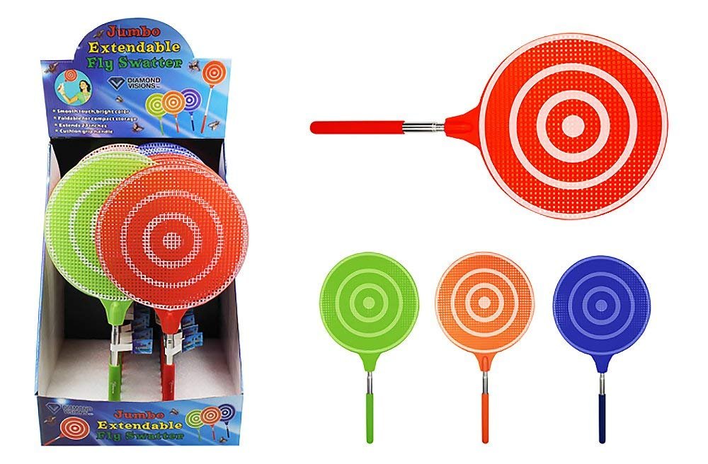 Diamond Visions 2221831 Extendable Jumbo Fly Swatter MultiPack in