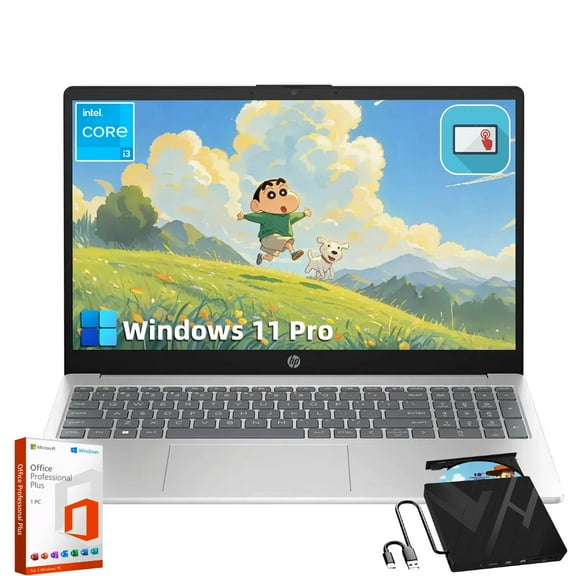 HP Flagship Touchscreen Laptop Computer - 15.6-inch Display | Intel i3-1215U | Windows 11 Pro & Lifetime Microsoft Office Pro for Business and Student | Numeric Keypad | 16 GB RAM   512 GB SSD