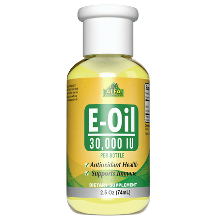 E-Oil with 30,000 IU by Alfa Vitamins - Super antioxidant - Supports The Immune System - 2.5 oz Bottle