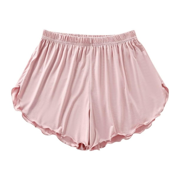 Pijama corto para mujer - Piernas con volantes, cintura elástica - Ropa de estar por casa para verano - Tejido suave y transpirable - Tallas M-XXL